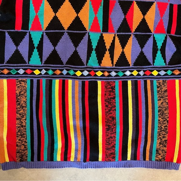 Vintage Multicolour Sweater. LL EUROPEAN. 100% cotton. Size 40/Small - Picture 4 of 9